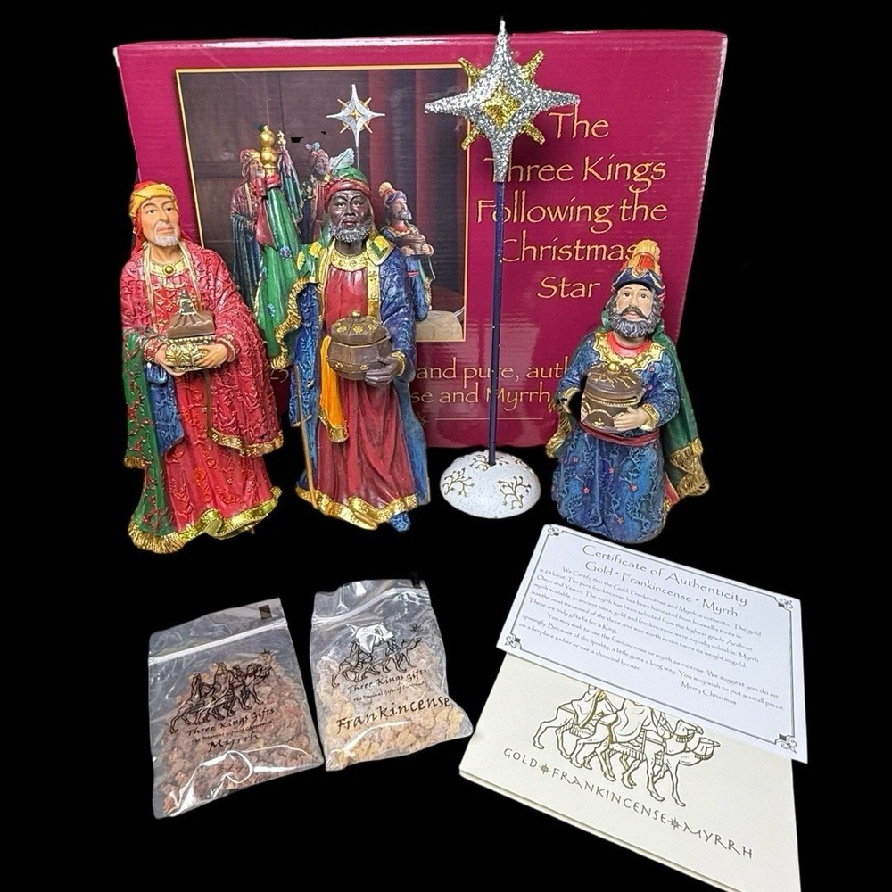 Three Kings Gifts The Three Kings Following The Christmas Star Figurines